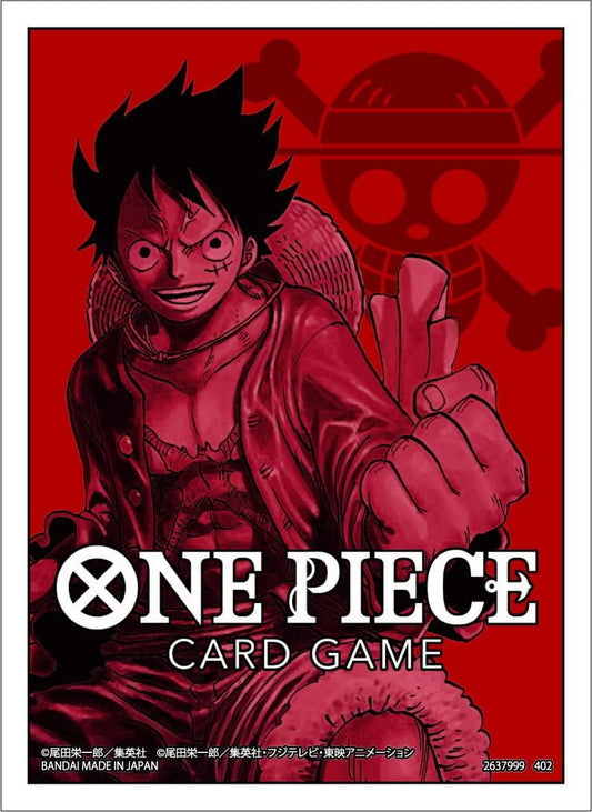 Front Cover of One Piece Card Game Official Card Sleeves Set 1: Monkey D. Luffy. Image Source: Bandai Namco