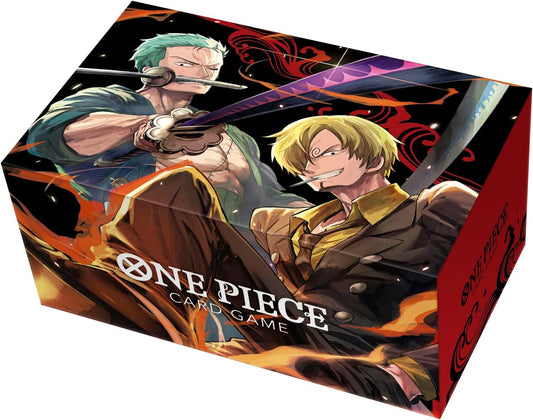 Front Cover of One Piece Card Game Official Storage Box: Zoro & Sanji. Image Source: Bandai Namco